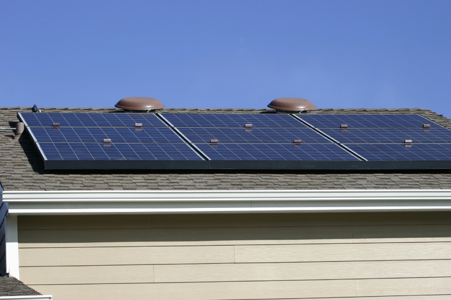 Installation of solar panels on the roof